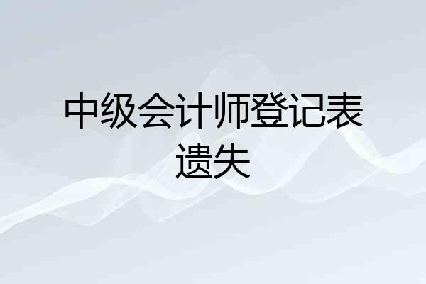 中级会计师登记表遗失