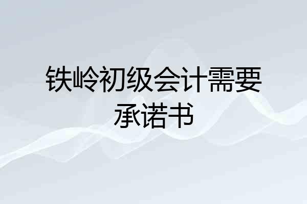 铁岭初级会计需要承诺书