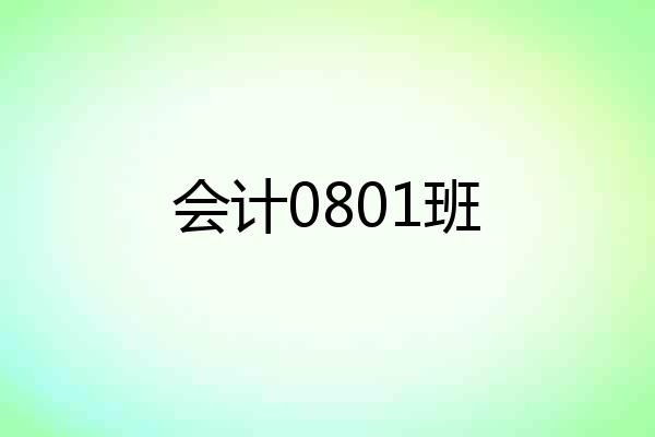会计0801班