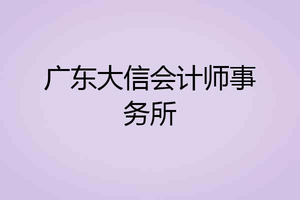 广东大信会计师事务所