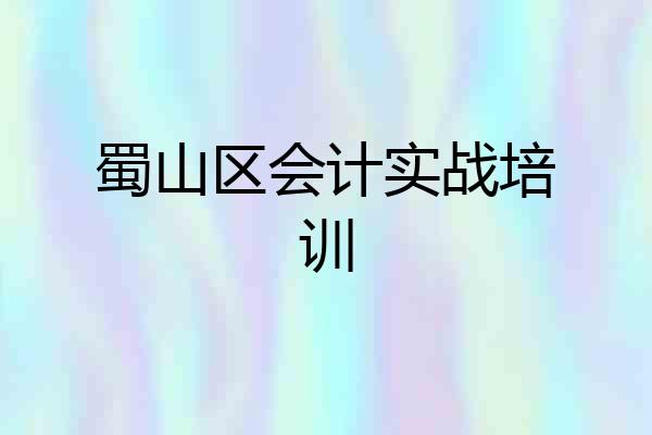 蜀山区会计实战培训