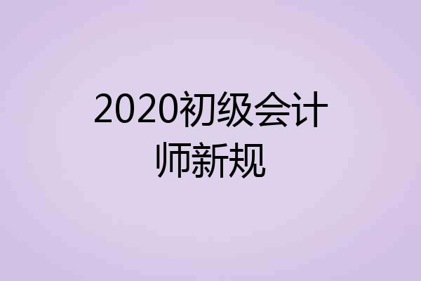 2020初级会计师新规