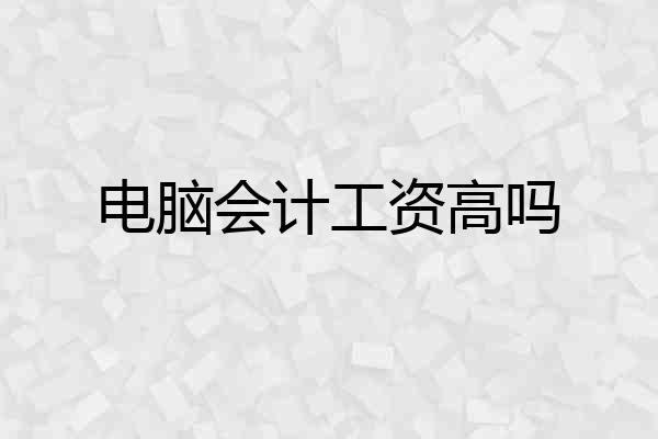 电脑会计工资高吗