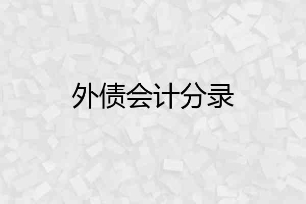 外债会计分录