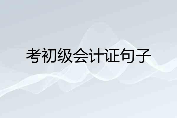 考初级会计证句子