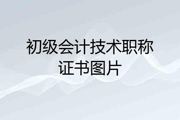 初级会计技术职称证书图片