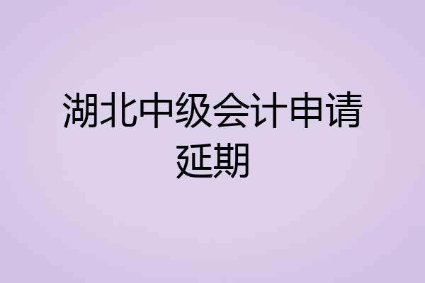 湖北中级会计申请延期