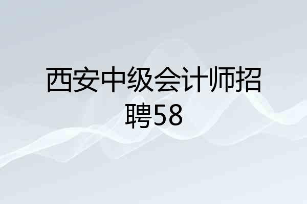 西安中级会计师招聘58
