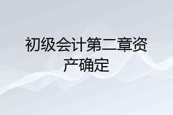 初级会计第二章资产确定