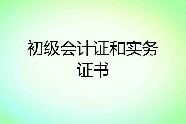 初级会计证和实务证书