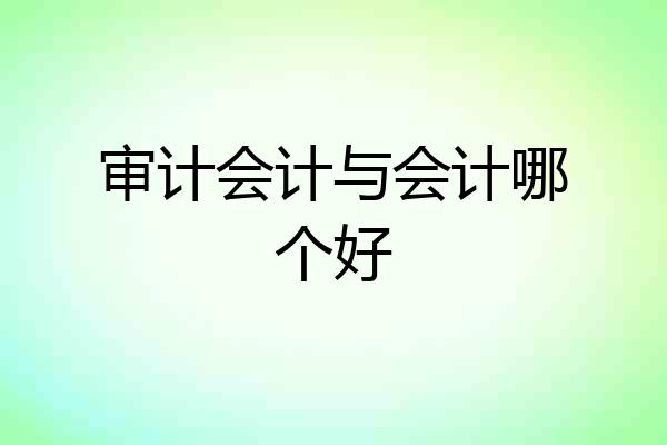 审计会计与会计哪个好