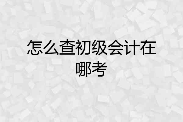 怎么查初级会计在哪考