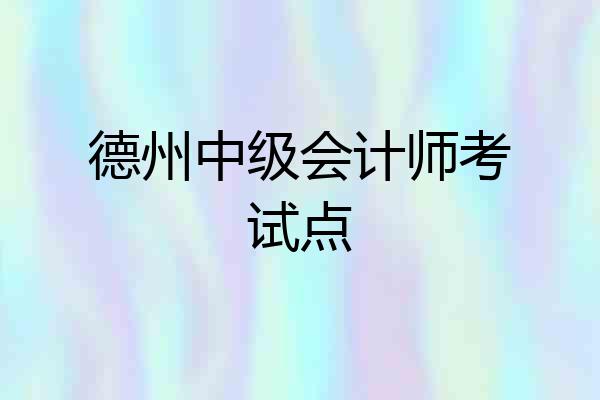 德州中级会计师考试点
