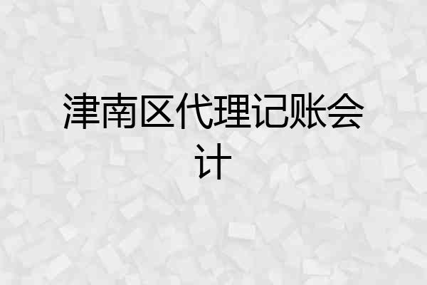 津南区代理记账会计