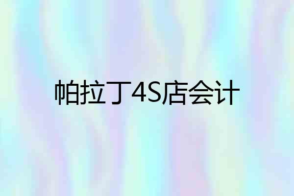 帕拉丁4S店会计