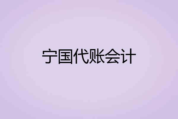 宁国代账会计