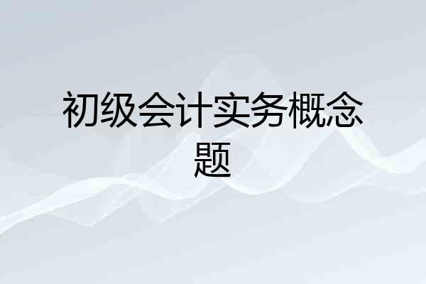 初级会计实务概念题