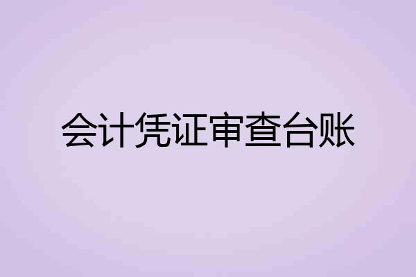 会计凭证审查台账