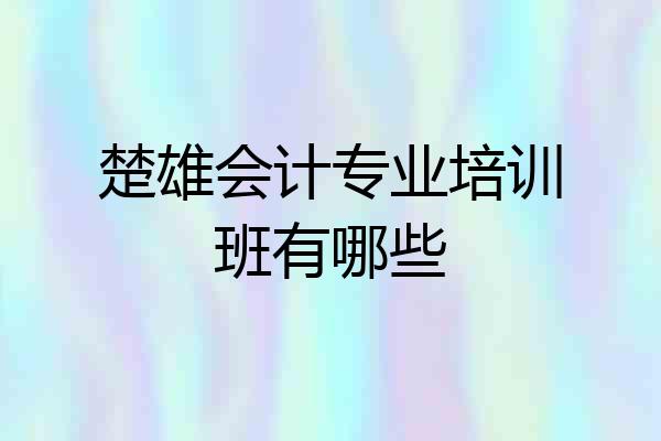 楚雄会计专业培训班有哪些