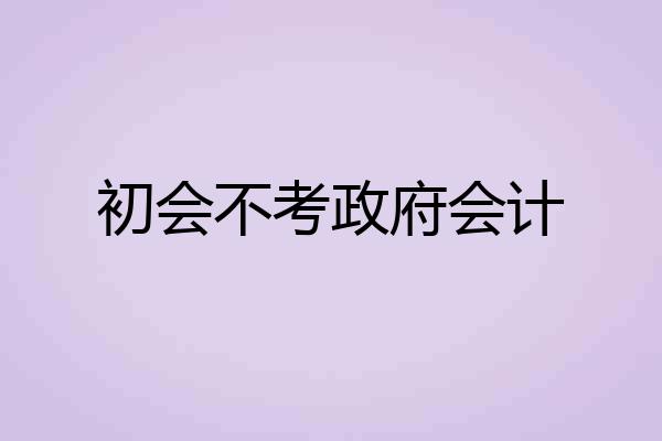 初会不考政府会计
