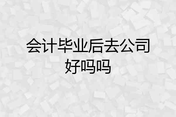 会计毕业后去公司好吗吗