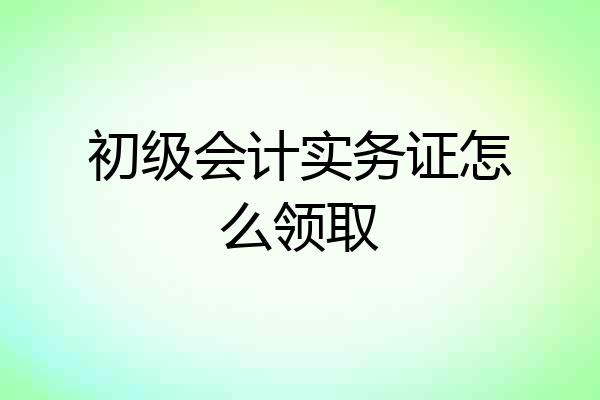 初级会计实务证怎么领取