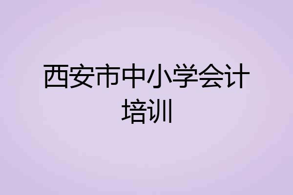 西安市中小学会计培训