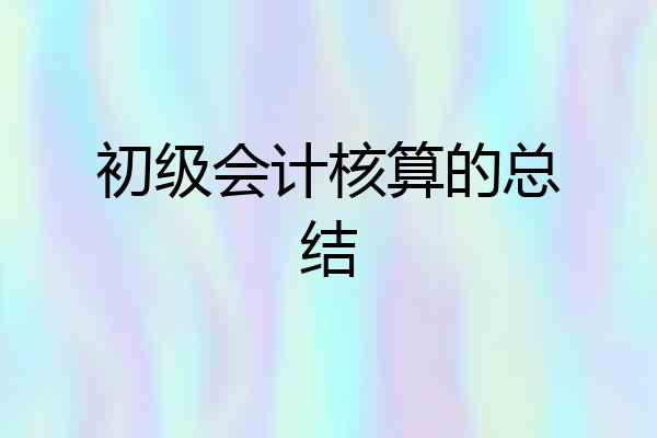 初级会计核算的总结