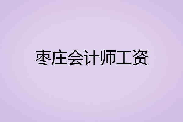 枣庄会计师工资