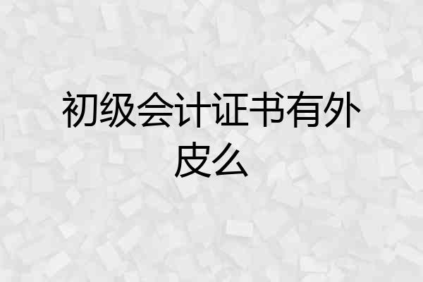 初级会计证书有外皮么