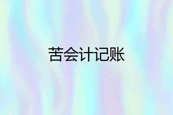 苦会计记账
