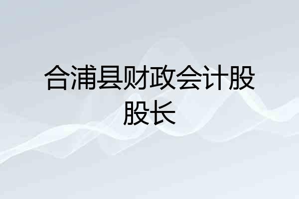 合浦县财政会计股股长