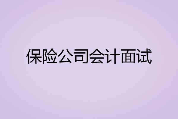 保险公司会计面试
