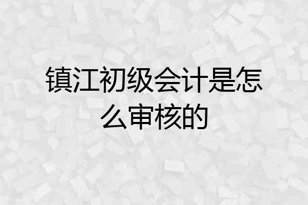 镇江初级会计是怎么审核的