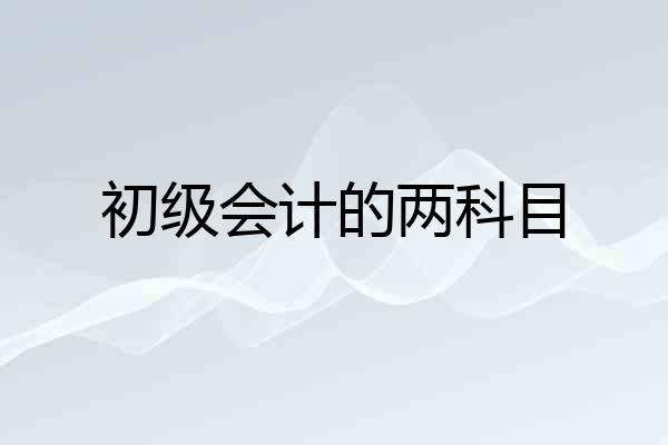 初级会计的两科目