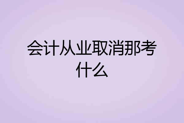 会计从业取消那考什么