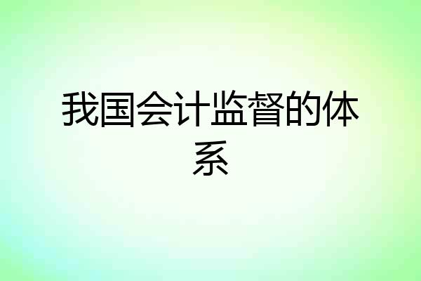 我国会计监督的体系