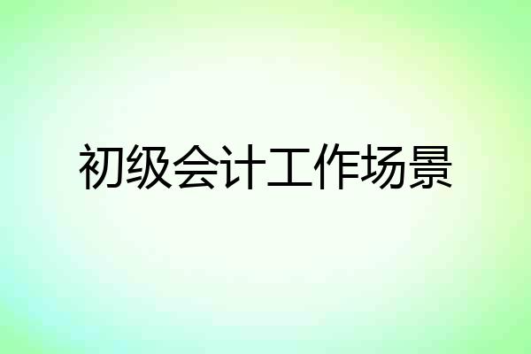 初级会计工作场景