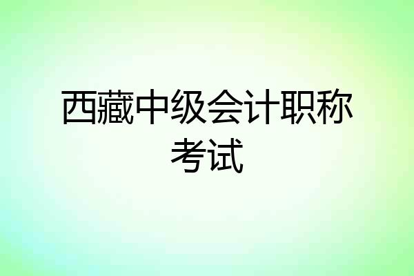 西藏中级会计职称考试