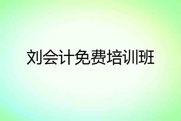 刘会计免费培训班