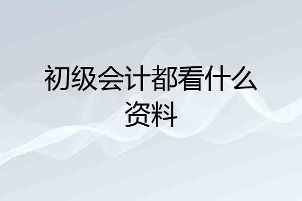 初级会计都看什么资料
