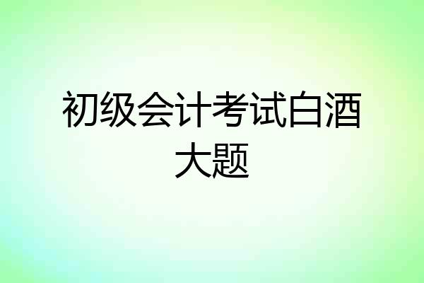 初级会计考试白酒大题