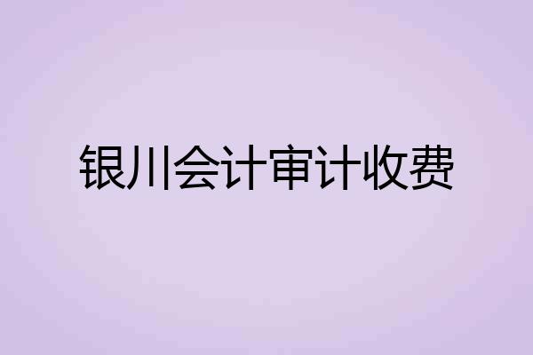 银川会计审计收费