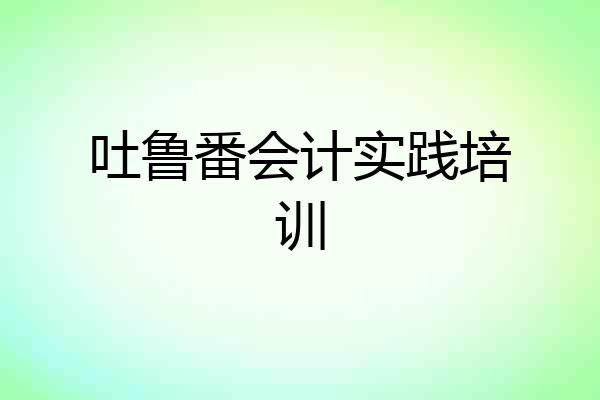 吐鲁番会计实践培训