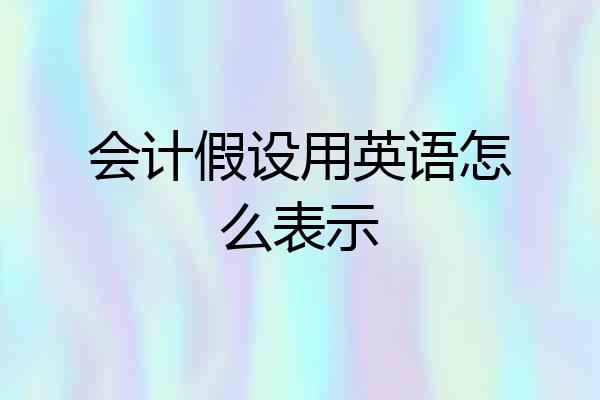 会计假设用英语怎么表示