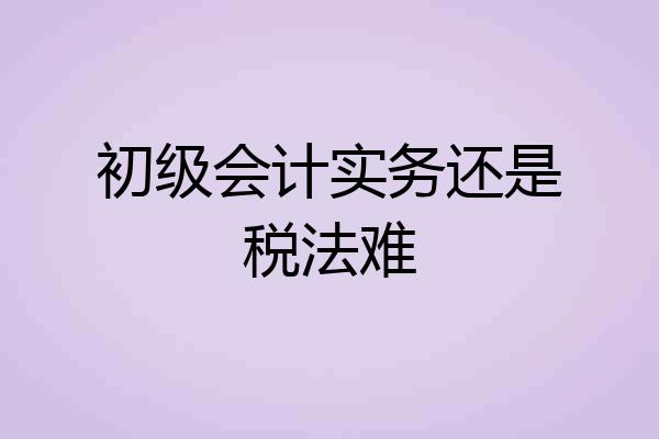 初级会计实务还是税法难