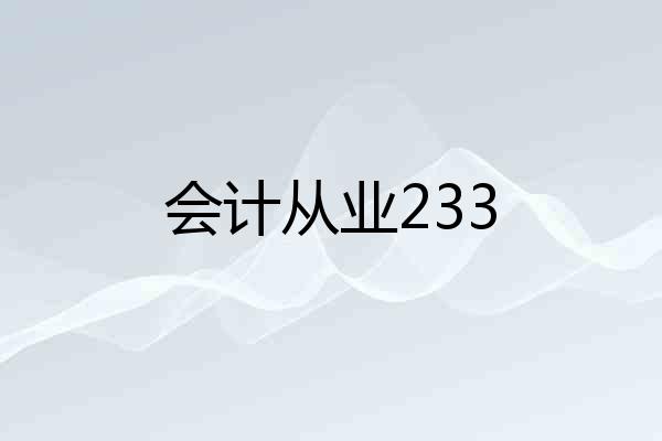 会计从业233