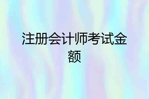 注册会计师考试金额
