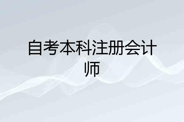自考本科注册会计师