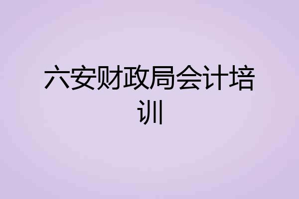 六安财政局会计培训